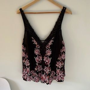 Free People floral/lace tank top